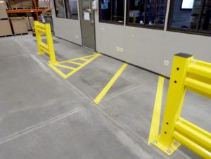 safety lines painted on an industrial floor