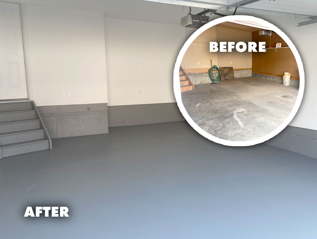 Garage floor cleanup and coating